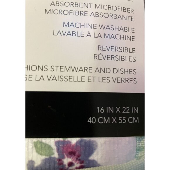 Kitchen Aid Reversible Drying Mat NEW Purple Floral - Picture 9 of 10